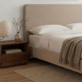 Κρεβάτι Ovelia υφασμάτινο χρώμα μπεζ 160x200εκ.