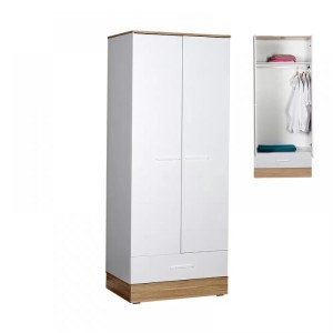 Ντουλάπα ρούχων Base δίφυλλη από μελαμίνη σε χρώμα λευκό - sonoma 80x52x198εκ. Ντουλάπα ρούχων Base δίφυλλη από μελαμίνη σε χρώμα λευκό - sonoma 80x52x198εκ.