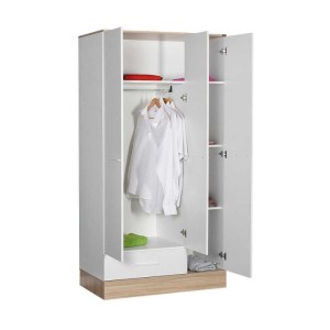 Ντουλάπα ρούχων Base τρίφυλλη από μελαμίνη σε χρώμα λευκό - sonoma 103x52x198εκ. Ντουλάπα ρούχων Base τρίφυλλη από μελαμίνη σε χρώμα λευκό - sonoma 103x52x198εκ.