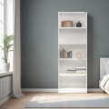 Βιβλιοθήκη μελαμίνης Max σε χρώμα λευκό 58x23x170εκ.
