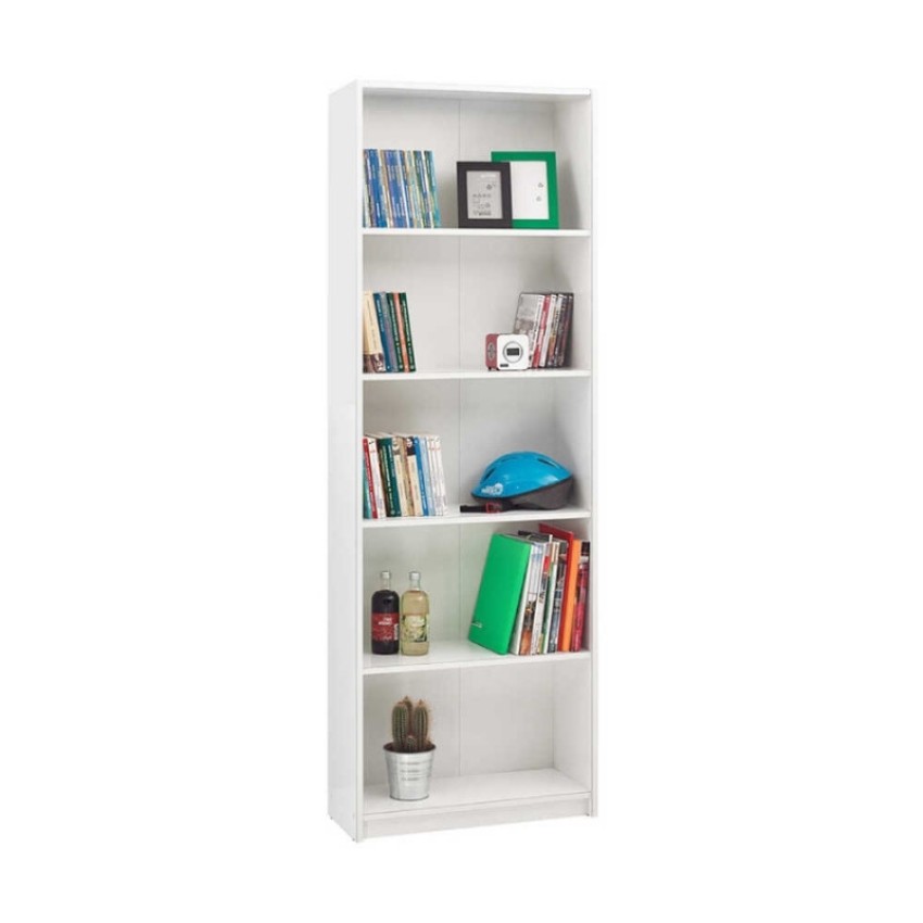 Βιβλιοθήκη μελαμίνης Max σε χρώμα λευκό 58x23x170εκ.
