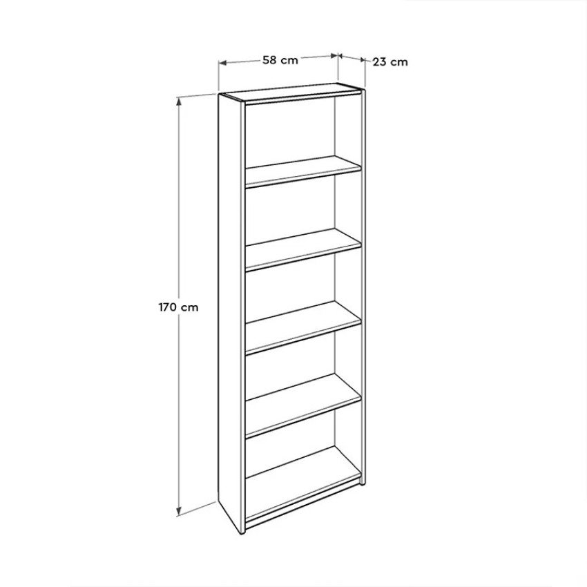Βιβλιοθήκη μελαμίνης Max σε χρώμα λευκό 58x23x170εκ.