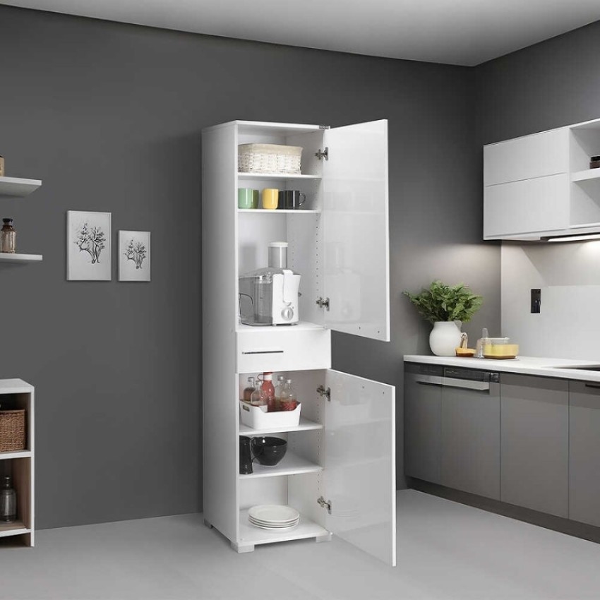 Ντουλάπα ρούχων - παπουτσοθήκη 12 ζεύγων Diamond μονόφυλλη σε λευκό 45x40x187εκ.