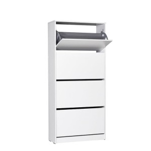 Παπουτσοθήκη μελαμίνης Flat Duo 24 ζευγών σε χρώμα λευκό 73x26x157εκ.