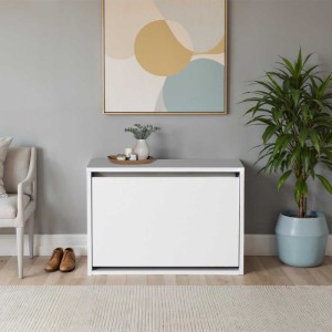 Παπουτσοθήκη μελαμίνης Step 6 ζευγών σε χρώμα λευκό 60x30x42εκ.