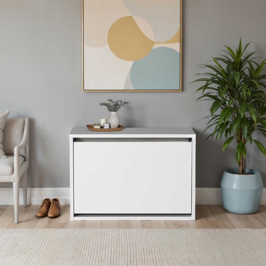 Παπουτσοθήκη μελαμίνης Step 6 ζευγών σε χρώμα λευκό 60x30x42εκ.