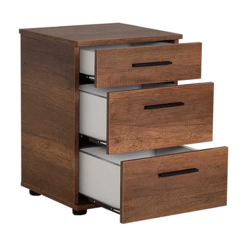 Κομοδίνο - συρταριέρα Trendline χρώμα καρυδί 40x39x57εκ.