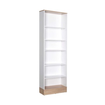 Βιβλιοθήκη μελαμίνης Base χρώμα oak - λευκό 60x26x197εκ.