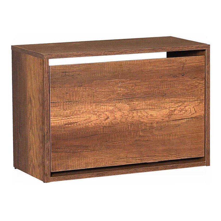 Παπουτσοθήκη μελαμίνης 6 ζεύγων Step σε χρώμα καρυδί 60x30x42εκ.