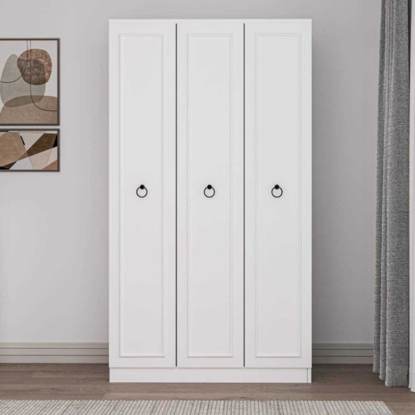 Ντουλάπα ρούχων Hampton τρίφυλλη χρώμα λευκό 103x52x185εκ.