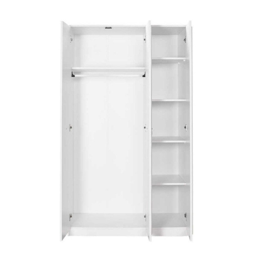 Ντουλάπα ρούχων Hampton τρίφυλλη χρώμα λευκό 103x52x185εκ.