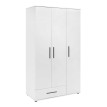 Ντουλάπα ρούχων Bianco τρίφυλλη χρώμα λευκό 103x52x187εκ.