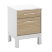 Κομοδίνο London χρώμα λευκό - oak 45x41x60εκ.