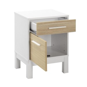 Κομοδίνο London χρώμα λευκό - oak 45x41x60εκ.