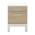 Κομοδίνο London χρώμα λευκό - oak 45x41x60εκ.