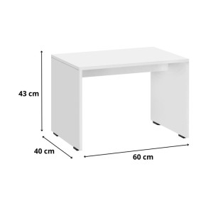 Τραπεζάκι σαλονιού - γραφείου Rio χρώμα λευκό 60x40x43εκ.