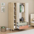 Ντουλάπα Ρούχων Terra Τρίφυλλη με 2 Συρτάρια Florida Oak 121x54x200 εκ.