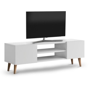 Έπιπλο τηλεόρασης Etna από μελαμίνη χρώμα λευκό 120x30x40εκ.