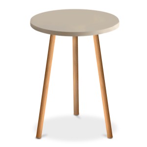 Βοηθητικό τραπεζάκι Roma από μελαμίνη χρώμα κρεμ 33,5x33,5x46εκ.