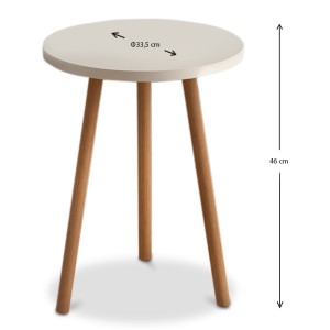 Βοηθητικό τραπεζάκι Roma από μελαμίνη χρώμα κρεμ 33,5x33,5x46εκ.