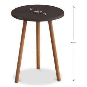 Βοηθητικό τραπεζάκι Roma από μελαμίνη χρώμα καφέ 33,5x33,5x46εκ.