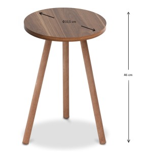 Βοηθητικό τραπεζάκι Roma από μελαμίνη χρώμα καρυδί 33,5x33,5x46εκ.