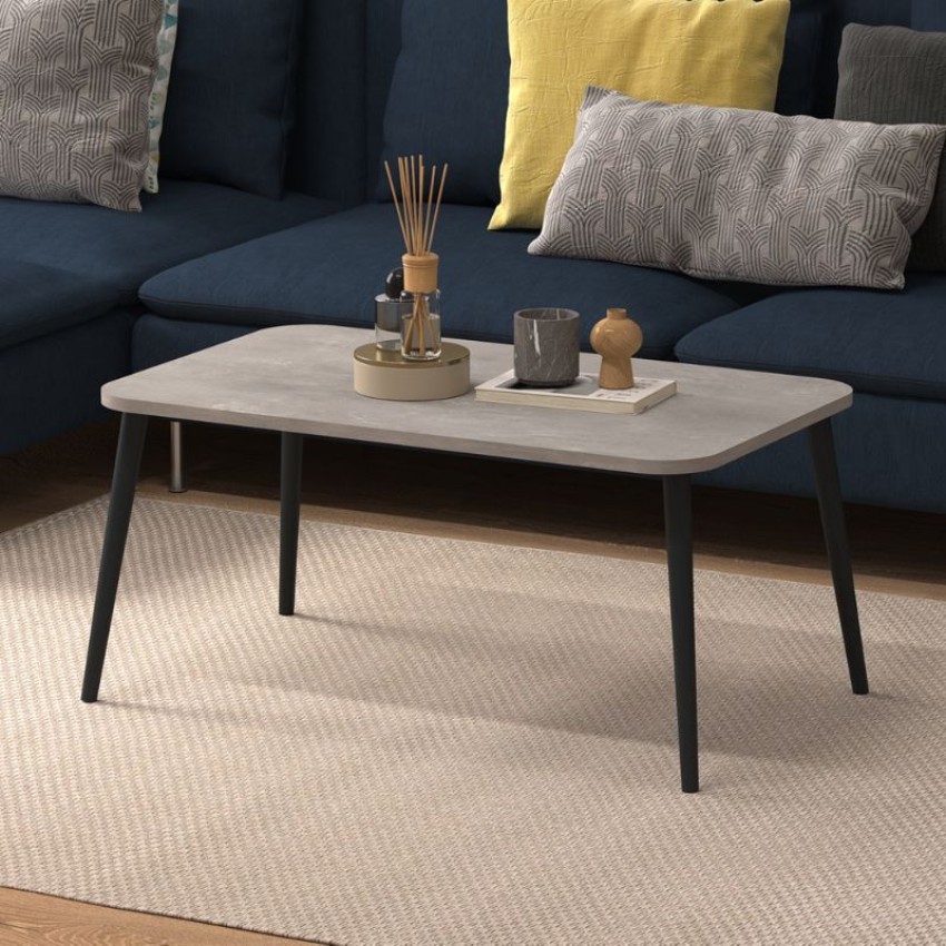 Τραπεζάκι σαλονιού Soul από μελαμίνη χρώμα γκρι ρετρό 90x55x41εκ.