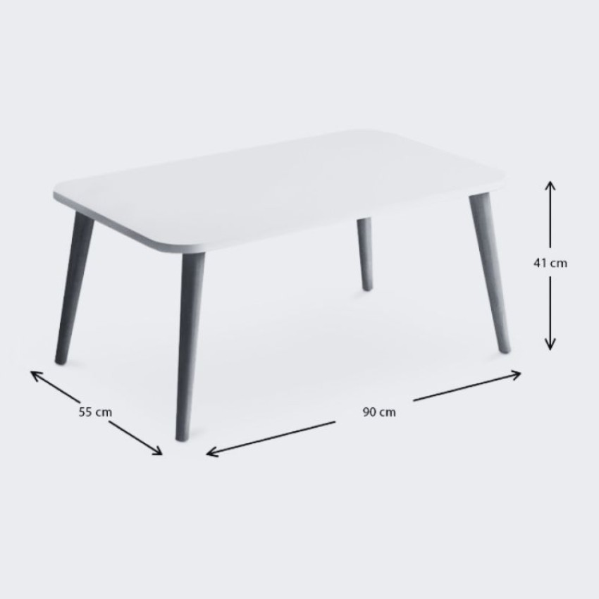 Τραπεζάκι σαλονιού Soul από μελαμίνη χρώμα γκρι ρετρό 90x55x41εκ.