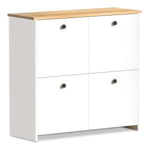 Παπουτσοθήκη - Μπουφές Cube 16 ζευγών από μελαμίνη χρώμα λευκό - oak 92x31x92εκ. Παπουτσοθήκη - Μπουφές Cube 16 ζευγών από μελαμίνη χρώμα λευκό - oak 92x31x92εκ.