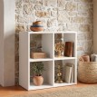 Βιβλιοθήκη Cube χρώμα λευκό 60x30x60εκ.