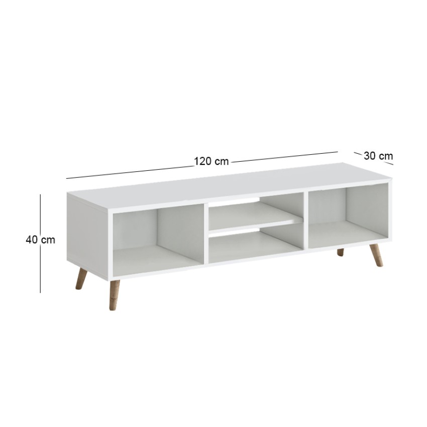 Έπιπλο τηλεόρασης Loren χρώμα λευκό 120x30x40εκ.