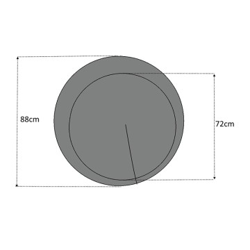 Καθρέφτης τοίχου Moon χρώμα γκρι 88x88x2,2εκ.