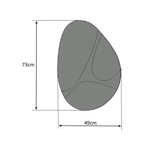 Καθρέφτης τοίχου Leon χρώμα γκρι 73x49x2,2εκ.