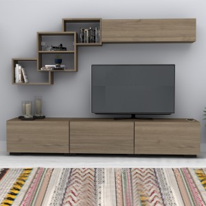 Σύνθεση Τηλεόρασης Free Καρυδί 210x35x38 εκ.
