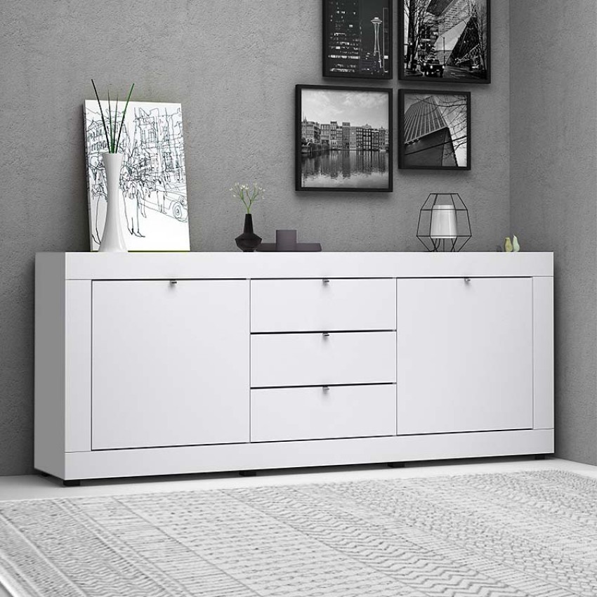 Μπουφές μελαμίνης Ocean χρώμα λευκό 210x45x86εκ.