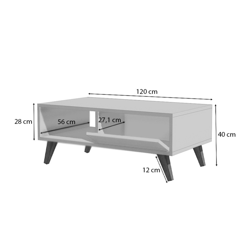 Τραπεζάκι σαλονιού Aster από μελαμίνη χρώμα sonoma 120x56x40εκ.