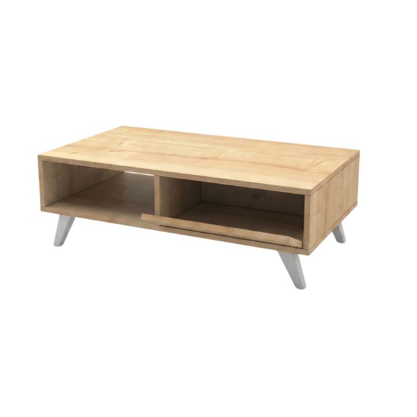 Τραπεζάκι σαλονιού Aster από μελαμίνη χρώμα sonoma 120x56x40εκ.
