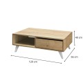 Τραπεζάκι σαλονιού Aster από μελαμίνη χρώμα sonoma 120x56x40εκ.