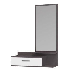 Έπιπλο εισόδου - τουαλέτα μελαμίνης Joy με καθρέφτη χρώμα γκρι - λευκό 80x35x116εκ. Έπιπλο εισόδου - τουαλέτα μελαμίνης Joy με καθρέφτη χρώμα γκρι - λευκό 80x35x116εκ.