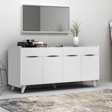 Μπουφές μελαμίνης Sila χρώμα λευκό 140x45x72εκ.