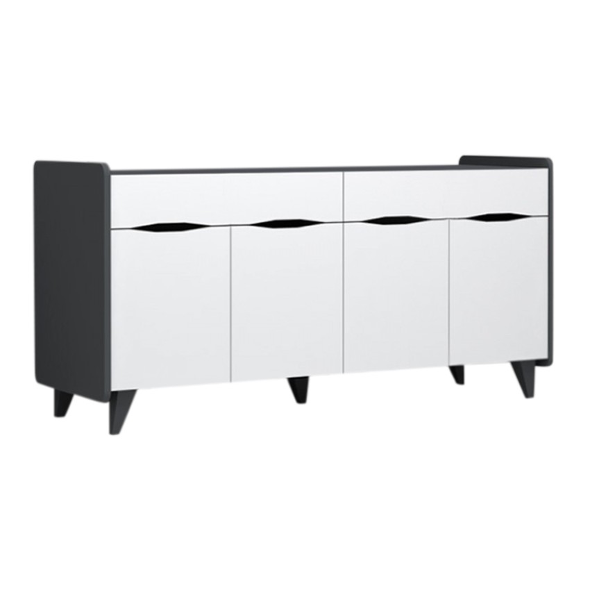 Μπουφές μελαμίνης Sila χρώμα λευκό - γκρι 140x45x72εκ.