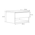 Κομοδίνο επιτοίχιο μελαμίνης Mary χρώμα sonoma - λευκό 40x30x23εκ.