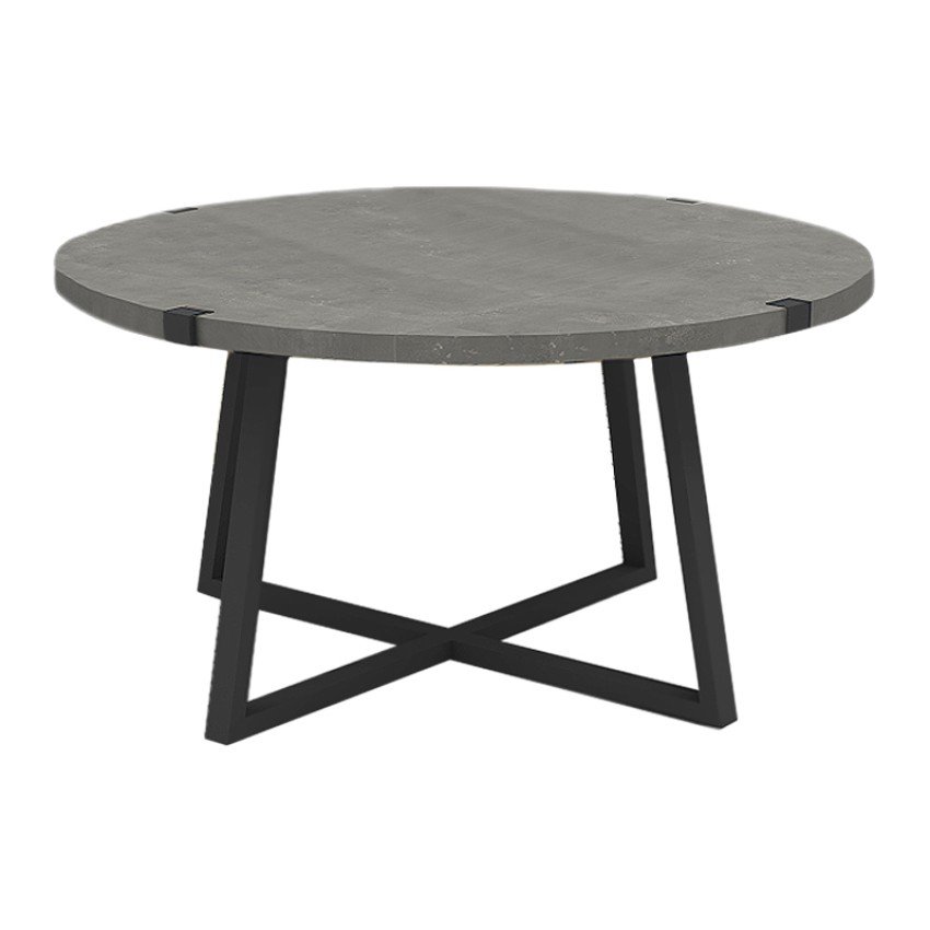 Τραπεζάκι σαλονιού Mauricio μεταλλικό - μελαμίνης χρώμα γκρι σκυροδέματος 78x78x43εκ.