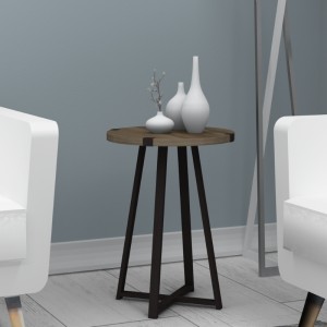 Βοηθητικό τραπεζάκι Pedro χρώμα καρυδί - ανθρακί 44x44x58εκ.