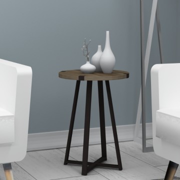 Βοηθητικό τραπεζάκι Pedro χρώμα καρυδί - ανθρακί 44x44x58εκ.