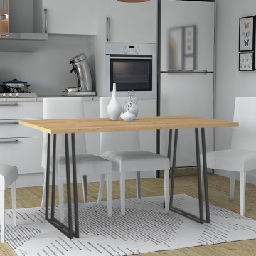 Τραπέζι Gable μεταλλικό - μελαμίνης χρώμα sonoma - ανθρακί 140x80x76εκ.