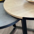 Σετ τραπεζάκια σαλονιού Davis 2τμχ. χρώμα φυσικό οξιάς/γκρι σκυροδέματος 70x69x46εκ.