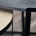 Σετ τραπεζάκια σαλονιού Davis 2τμχ. χρώμα γκρι σκυροδέματος/φυσικό οξιάς 70x69x46εκ.