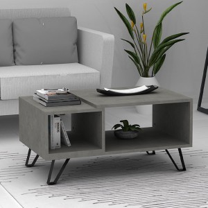 Τραπεζάκι σαλονιού Don μελαμίνης χρώμα γκρι σκυροδέματος 90x55x44εκ.