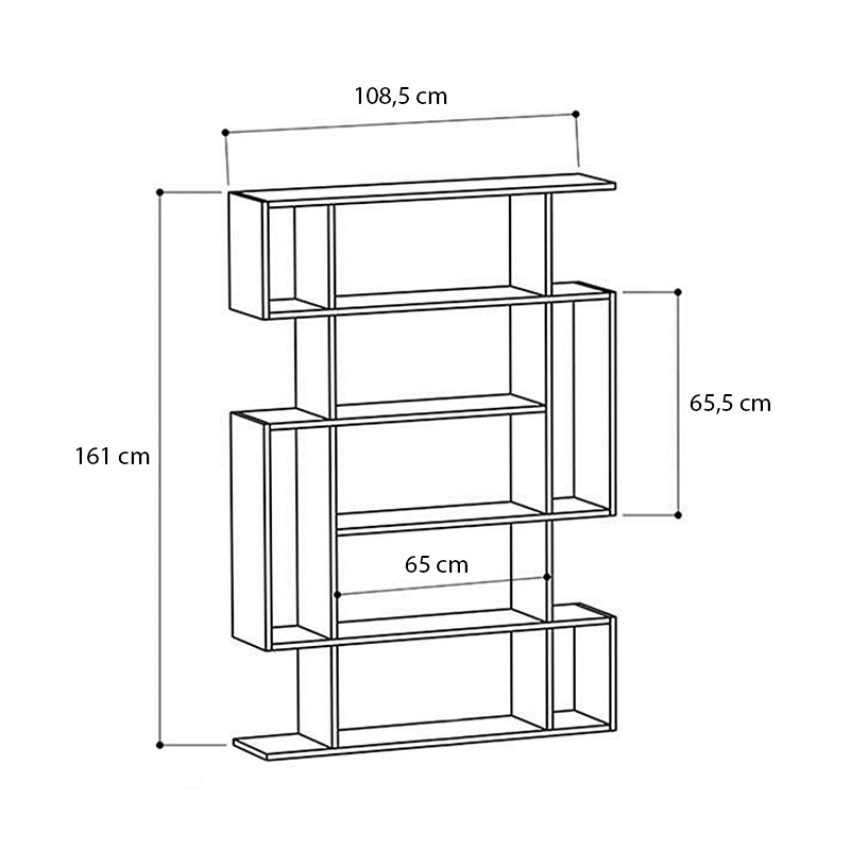Βιβλιοθήκη μελαμίνης Clint χρώμα sonoma - ανθρακί 108x25x161εκ.